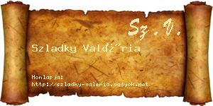 Szladky Valéria névjegykártya